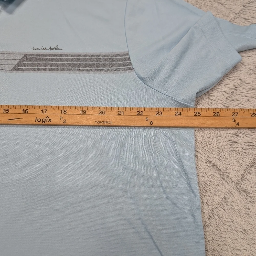 Travis Mathew Shirt Mens XXL Blue Light Kalama Cove Golf Polo Casual Cotton